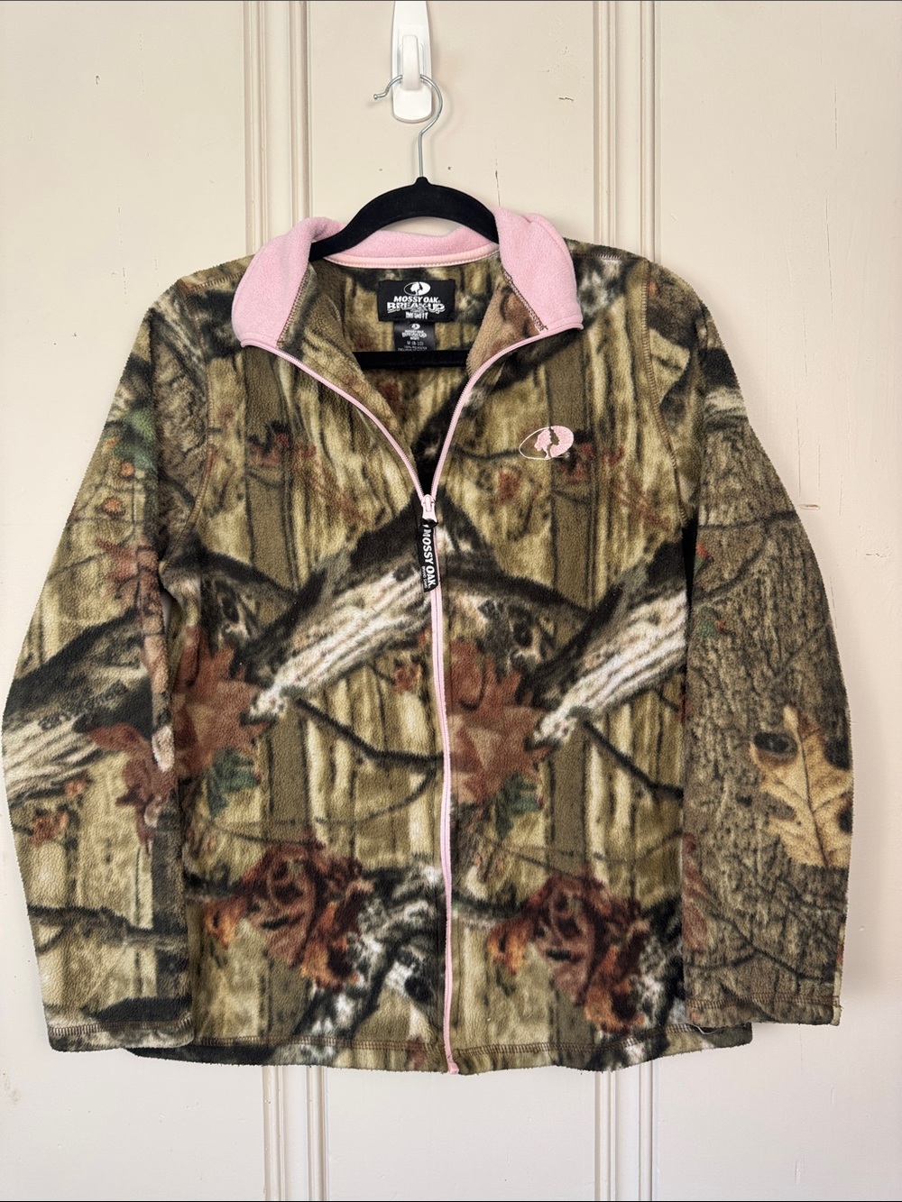 Mossy Oak Break Up Infinity Camo Fleece Jacket Womens Medium Pink Full Zip